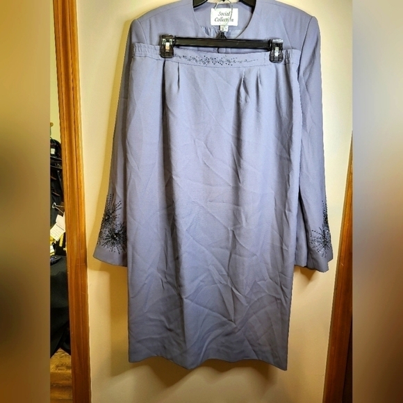 Vintage Social Collection size 12 jacket and skirt grey - Picture 9 of 16